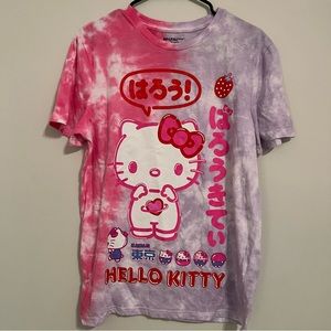 Hello Kitty Pink Strawberry Tie Dye Shirt
